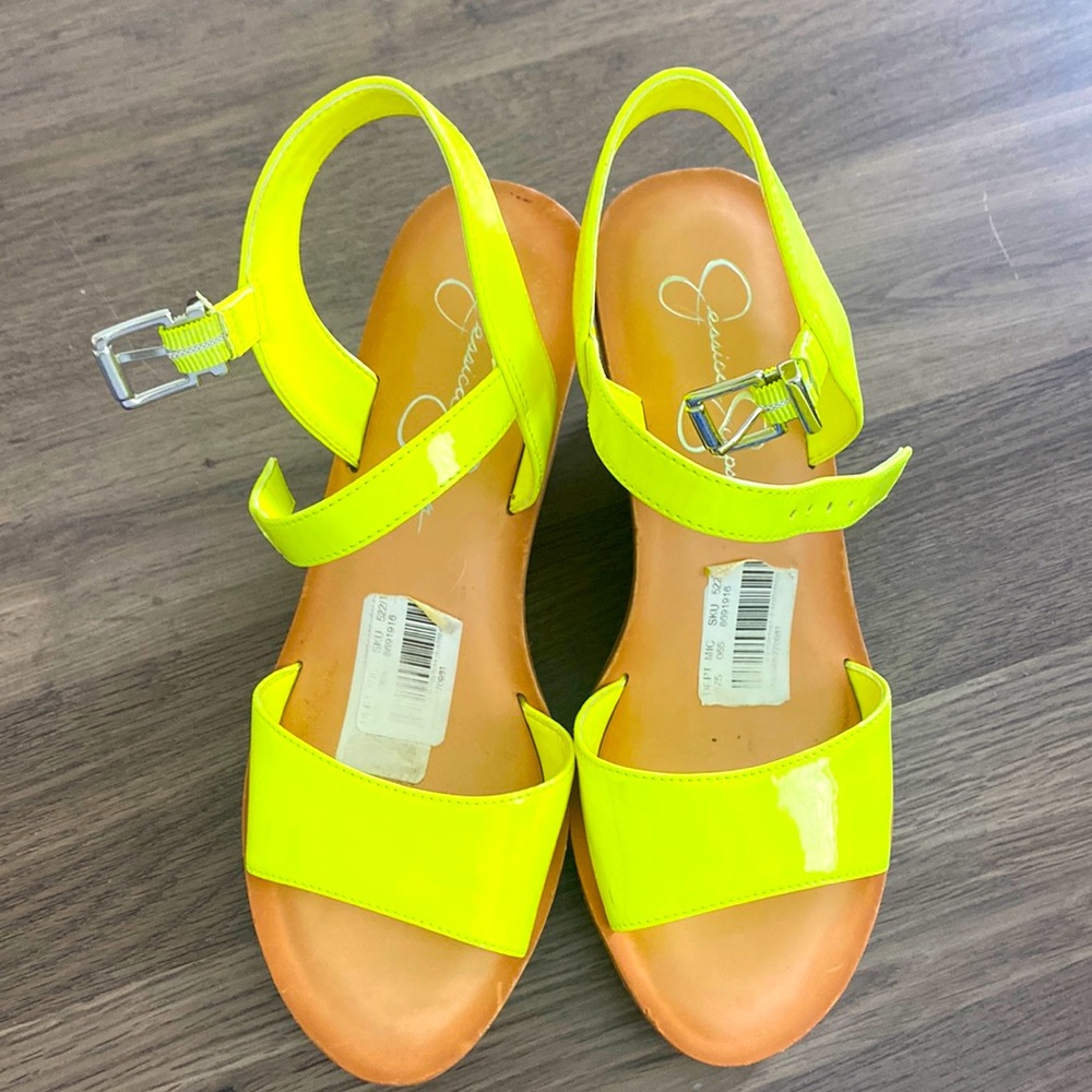 Jessica Simpson Neon Yellow Wedges